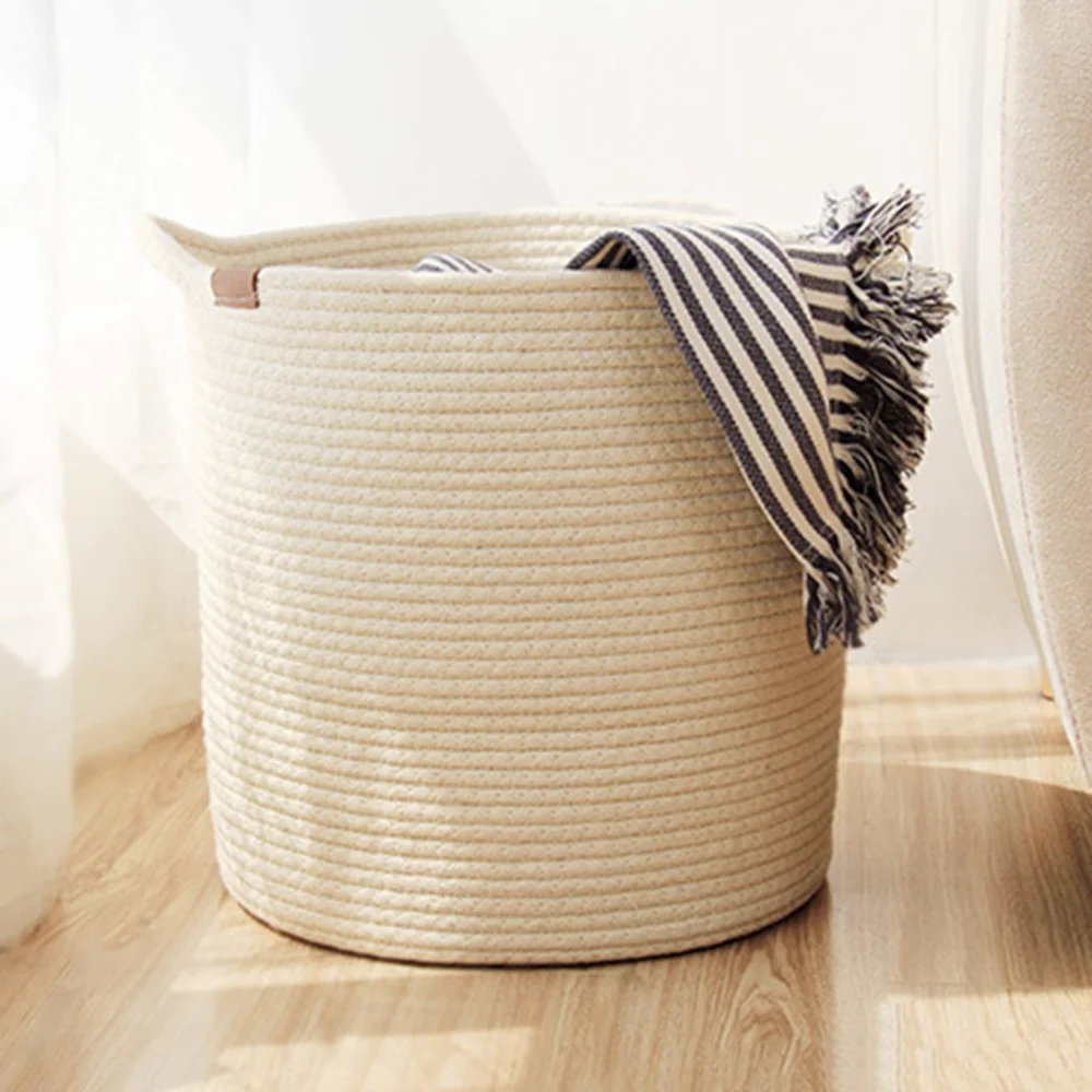 Storage Rope Basket Cotton Thread Desktop Storage Box with Handles Dust-proof Sundries Cosmetics Toys Storage Basket
Storage Rope Basket Cotton Thread Desktop Storage Box with Handles Dust-proof Sundries Cosmetics Toys Storage Basket