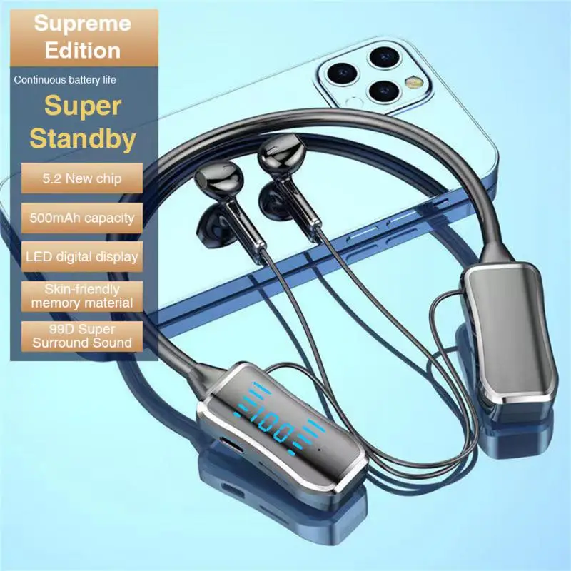 Sports Bluetooth Headset Hd Call Earphones Ultra Long Standby Upgrade Rain Wireless Headphones Neck Mounted Earbuds
Sports Bluetooth Headset Hd Call Earphones Ultra Long Standby Upgrade Rain Wireless Headphones Neck Mounted Earbuds