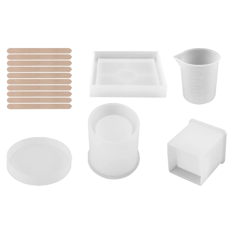 Silicone Mold, 4 Pack Art Molds Include Round, Square, Cylinder, Silicone Molds For Concrete, Diy Coaster/Flower Pot/Pen Holder/
Silicone Mold, 4 Pack Art Molds Include Round, Square, Cylinder, Silicone Molds For Concrete, Diy Coaster/Flower Pot/Pen Holder/