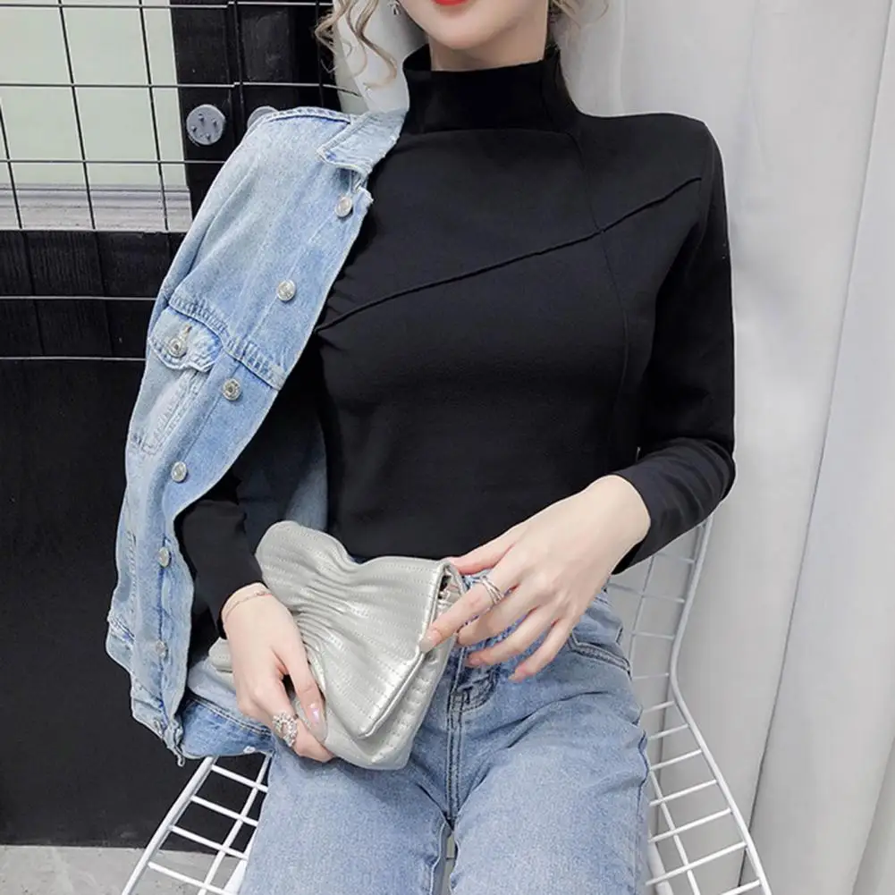 Trendy Bottoming Blouse Turtleneck Elastic Bottoming Shirt Women Autumn Winter Double-sided DE Velvet Solid Bottoming Shirt
Trendy Bottoming Blouse Turtleneck Elastic Bottoming Shirt Women Autumn Winter Double-sided DE Velvet Solid Bottoming Shirt
