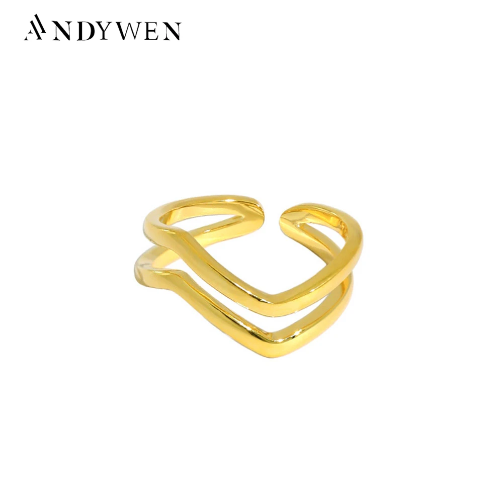 Andywen 925 Sterling Silver Gold Triangle Women Rings Resizable Women Luxury Fashion Fine Jewelry Party Slim Simple Jewels
Andywen 925 Sterling Silver Gold Triangle Women Rings Resizable Women Luxury Fashion Fine Jewelry Party Slim Simple Jewels