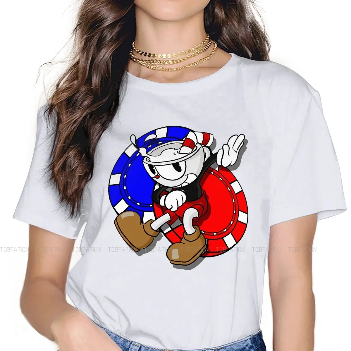 Cuphead Mugman Game Women T Shirt The Devil Bendy Female Tops Graphic Funny Tees Ladies 5XL Oversized Tshirt
Cuphead Mugman Game Women T Shirt The Devil Bendy Female Tops Graphic Funny Tees Ladies 5XL Oversized Tshirt