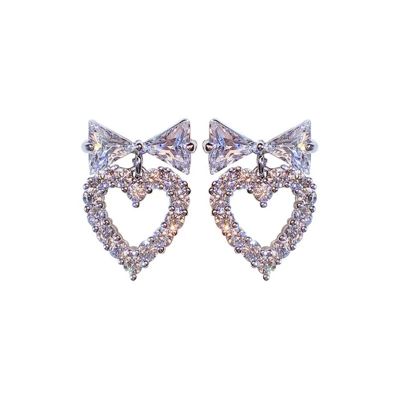 Huitan Delicate Bowknot Love Shaped Drop Earrings for Women Full Cubic Zirconia Shiny Fashion Girl Accessories Versatile Jewelry
Huitan Delicate Bowknot Love Shaped Drop Earrings for Women Full Cubic Zirconia Shiny Fashion Girl Accessories Versatile Jewelry