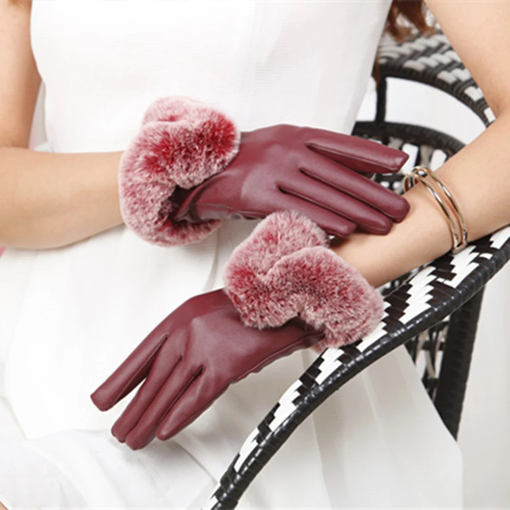 Women Winter Gloves Faux Rabbit PU Leather Touch Screen Mittens Lady Female Outdoor Driving Warm Gloves
Women Winter Gloves Faux Rabbit PU Leather Touch Screen Mittens Lady Female Outdoor Driving Warm Gloves
