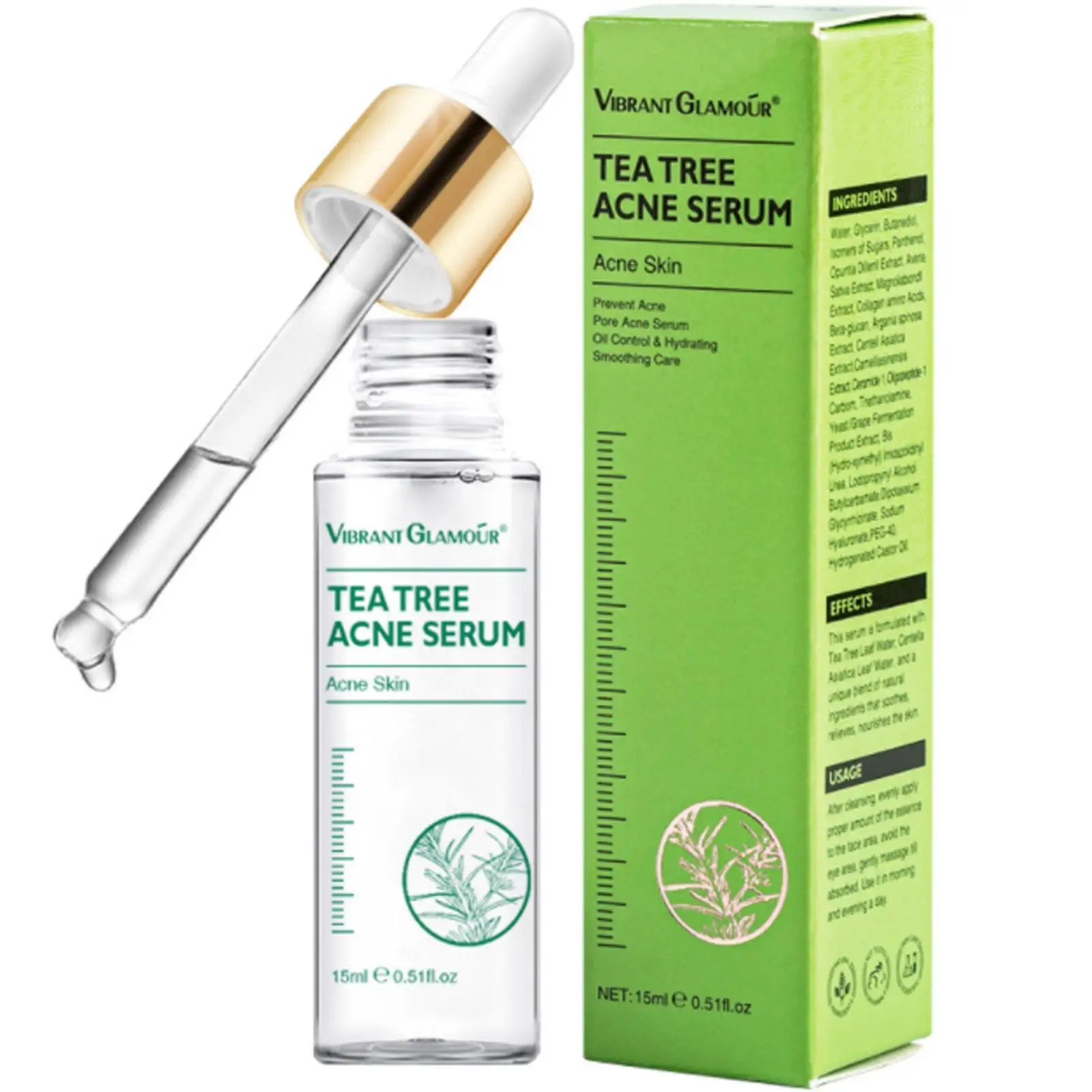 Tea tree anti-acne essence, firming and moisturizing, anti-acne and shrinking pores
Tea tree anti-acne essence, firming and moisturizing, anti-acne and shrinking pores