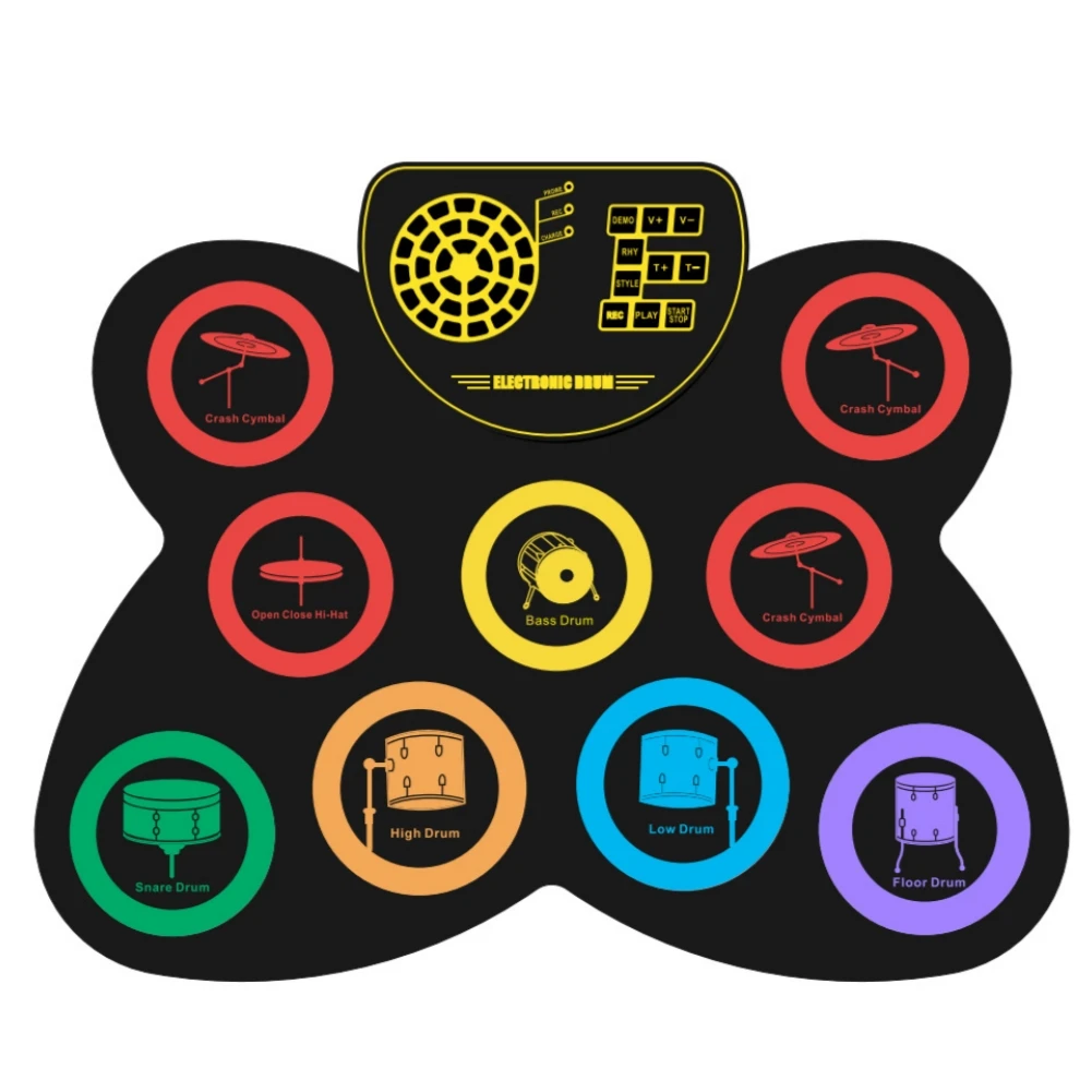 Portable Digital Electronic Drum Set 9 Pads USB With Drumsticks Foot Pedals High Quality USB Rechargeable Instruments Drum
Portable Digital Electronic Drum Set 9 Pads USB With Drumsticks Foot Pedals High Quality USB Rechargeable Instruments Drum