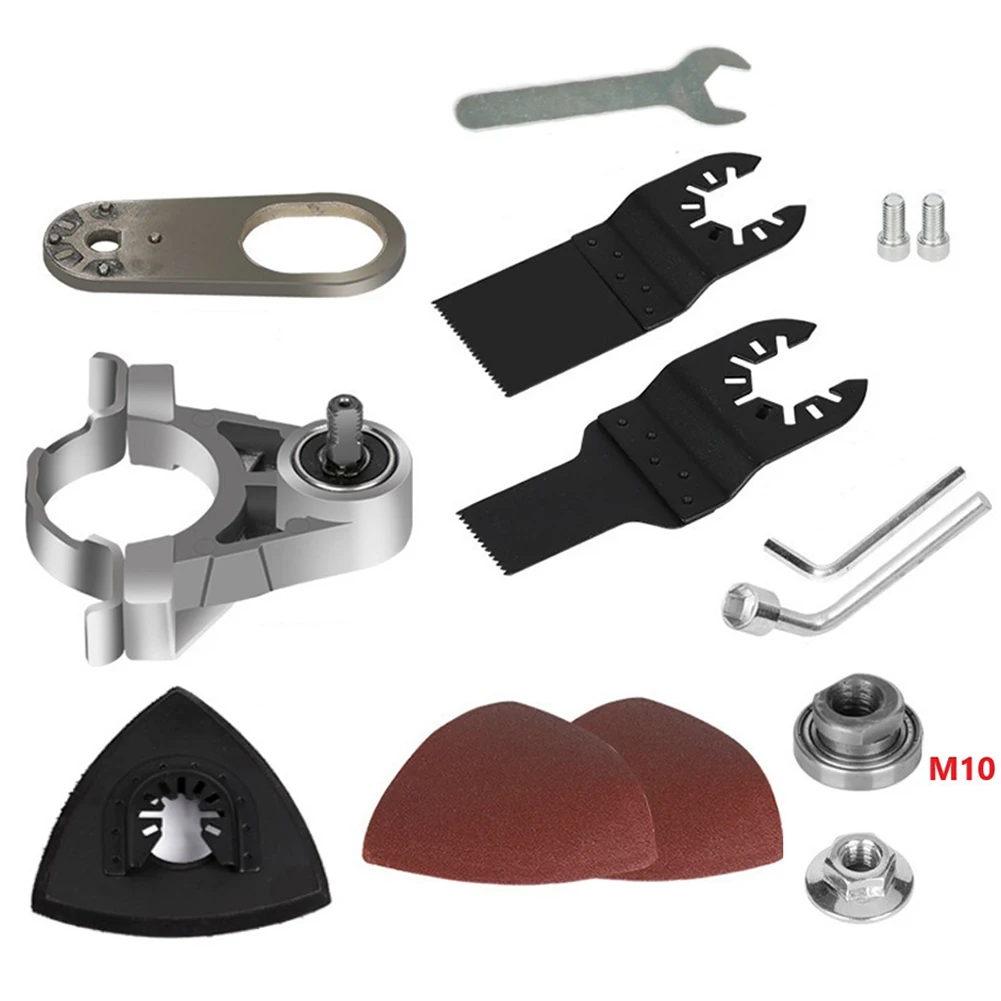 For 100 Type Angle Grinder Conversion Universal Head Adapter M10 Thread Kit Saw Blade Triangular Grinding Disc Sandpaper Wrench
For 100 Type Angle Grinder Conversion Universal Head Adapter M10 Thread Kit Saw Blade Triangular Grinding Disc Sandpaper Wrench