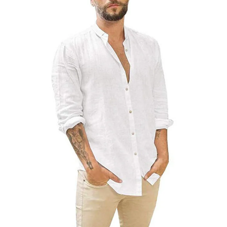 Cotton Linen Hot Sale Men's Long-Sleeved Shirts Summer Solid Color Stand-Up Collar Casual Beach Style Plus Size
Cotton Linen Hot Sale Men's Long-Sleeved Shirts Summer Solid Color Stand-Up Collar Casual Beach Style Plus Size