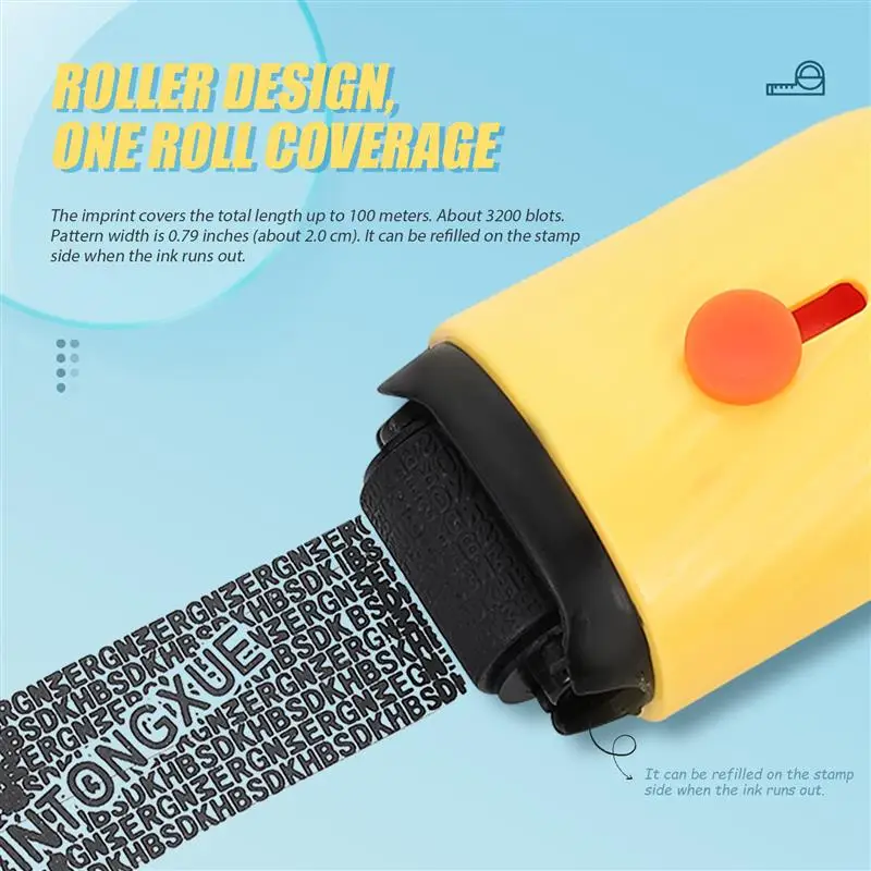 1pc Data Protection Roller Stamp Portable Information Coverage Messy Code Privacy Confidential Data Theft Guard Security Seal
1pc Data Protection Roller Stamp Portable Information Coverage Messy Code Privacy Confidential Data Theft Guard Security Seal