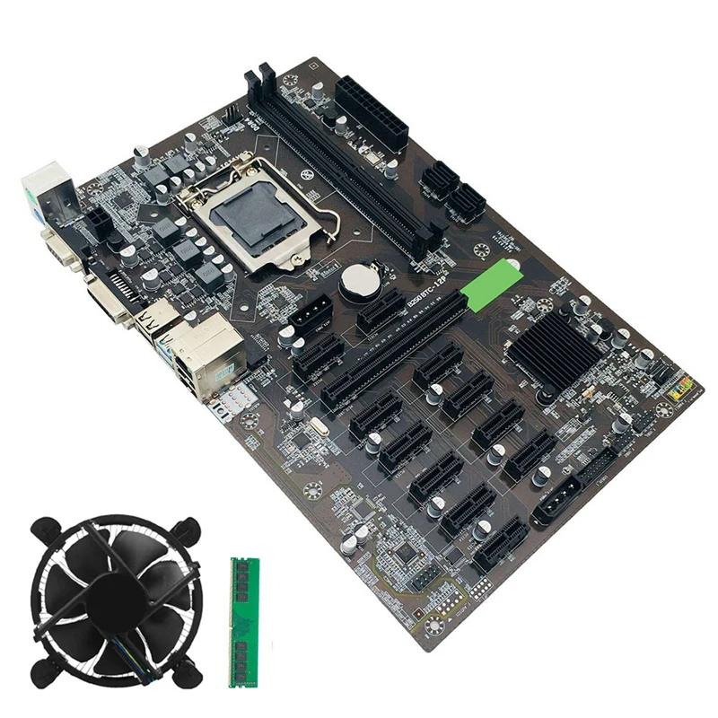 Материнская плата B250 BTC для майнинга LGA 1151 с DDR4 4 Гб 2666 МГц ОЗУ + охлаждающий вентилятор 12 GPU материнская плата для майнинга биткоина эфирума
Материнская плата B250 BTC для майнинга LGA 1151 с DDR4 4 Гб 2666 МГц ОЗУ + охлаждающий вентилятор 12 GPU материнская плата для майнинга биткоина эфирума