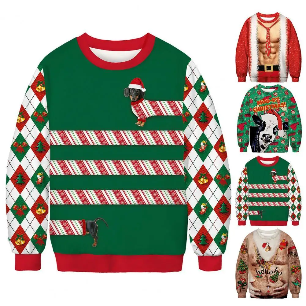 Women/men Christmas Sweatshirt Funny Cartoon Print Round Neck Individual Spring Sweatshirt Loose 3D Cartoon Pullover for Party
Women/men Christmas Sweatshirt Funny Cartoon Print Round Neck Individual Spring Sweatshirt Loose 3D Cartoon Pullover for Party