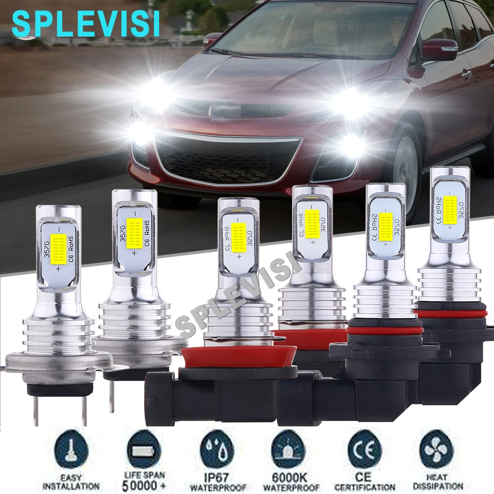 LED Headlight Fog Light Hi Low Beam Bulbs HID White For Mazda 3 2004 2005 2006 CX-7 2007-2009 2010 2011 2012 bombillas led coche
LED Headlight Fog Light Hi Low Beam Bulbs HID White For Mazda 3 2004 2005 2006 CX-7 2007-2009 2010 2011 2012 bombillas led coche