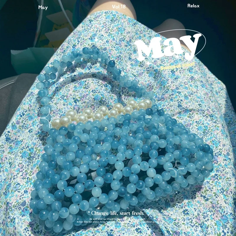 New Summer Blue-gray Handbag DIY Jelly Hand-woven Bag Custom Design Beaded Women's Bag Beach Designer Handbags High Quality Cute
New Summer Blue-gray Handbag DIY Jelly Hand-woven Bag Custom Design Beaded Women's Bag Beach Designer Handbags High Quality Cute