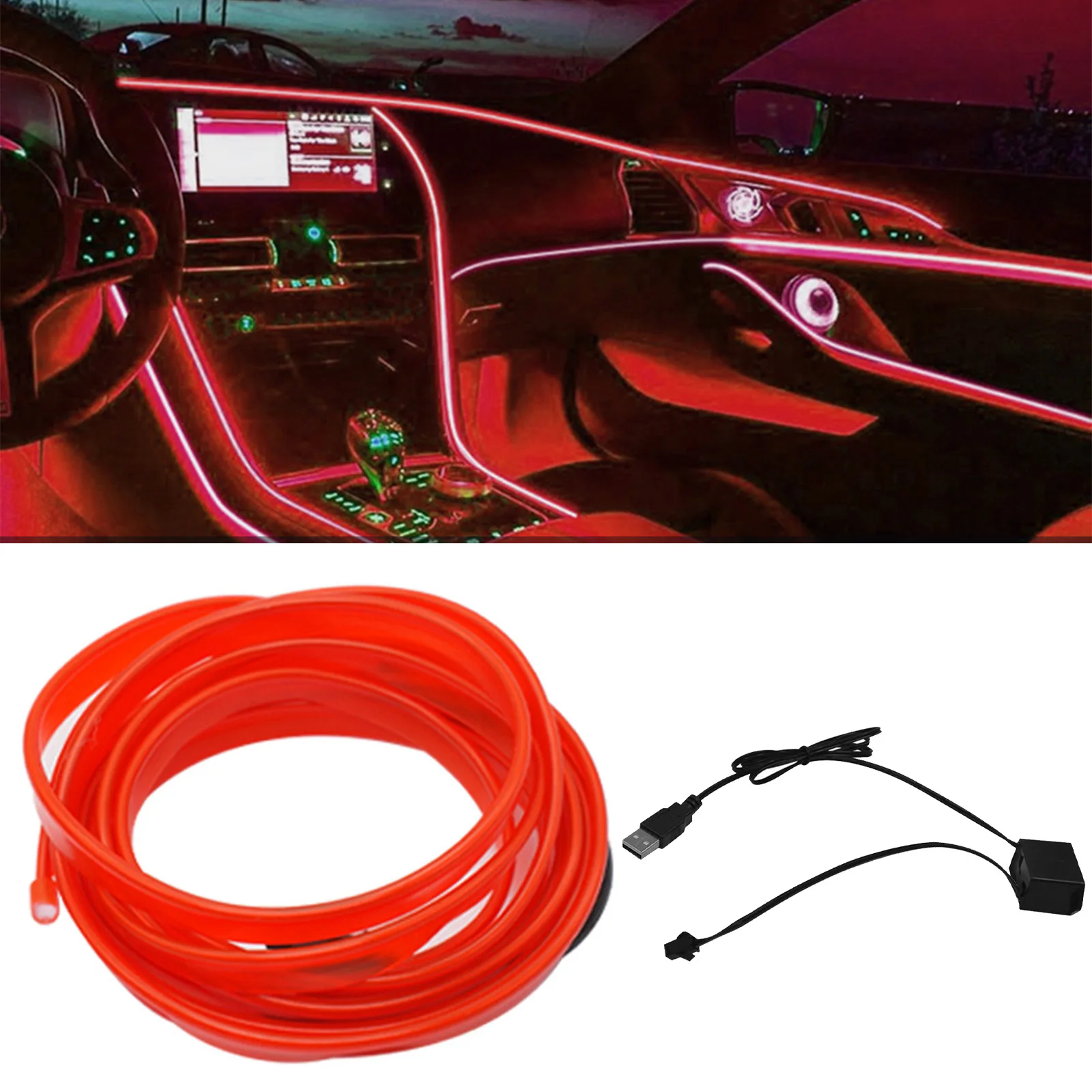 5M Car Interior Led Decorative Lamp El Wiring Neon Strip for Auto Diy Flexible Ambient Light Usb Party Home Atmosphere Diode
5M Car Interior Led Decorative Lamp El Wiring Neon Strip for Auto Diy Flexible Ambient Light Usb Party Home Atmosphere Diode