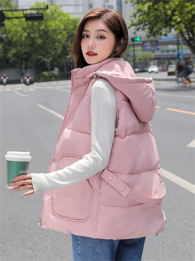 Vest Women 2023 Autumn Winter New Korean Fashion Students Sleeveless Warmth Hooded Waistcoat Clothing Feminina
Vest Women 2023 Autumn Winter New Korean Fashion Students Sleeveless Warmth Hooded Waistcoat Clothing Feminina