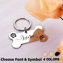 Personalized Pet Dog Tags Shiny Steel Free Engraving Kitten Puppy Anti-lost Collars Tag for Dog Cat Nameplate Pet Accessoires