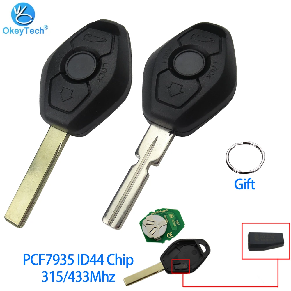 Okeytech PCF7935 ID44 Chip Remote Control Key For BMW EWS X3 X5 Z3 Z4 1/3/5/7 Series 330 330i 2004 Transponder Key 315/433Mhz
Okeytech PCF7935 ID44 Chip Remote Control Key For BMW EWS X3 X5 Z3 Z4 1/3/5/7 Series 330 330i 2004 Transponder Key 315/433Mhz