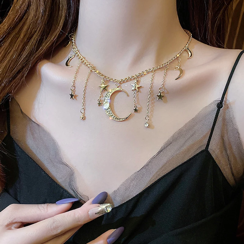 2022 New Double Layer Star Moon Necklace Women Clavicle Chain Fine Jewelry Party Wedding Accessories
2022 New Double Layer Star Moon Necklace Women Clavicle Chain Fine Jewelry Party Wedding Accessories