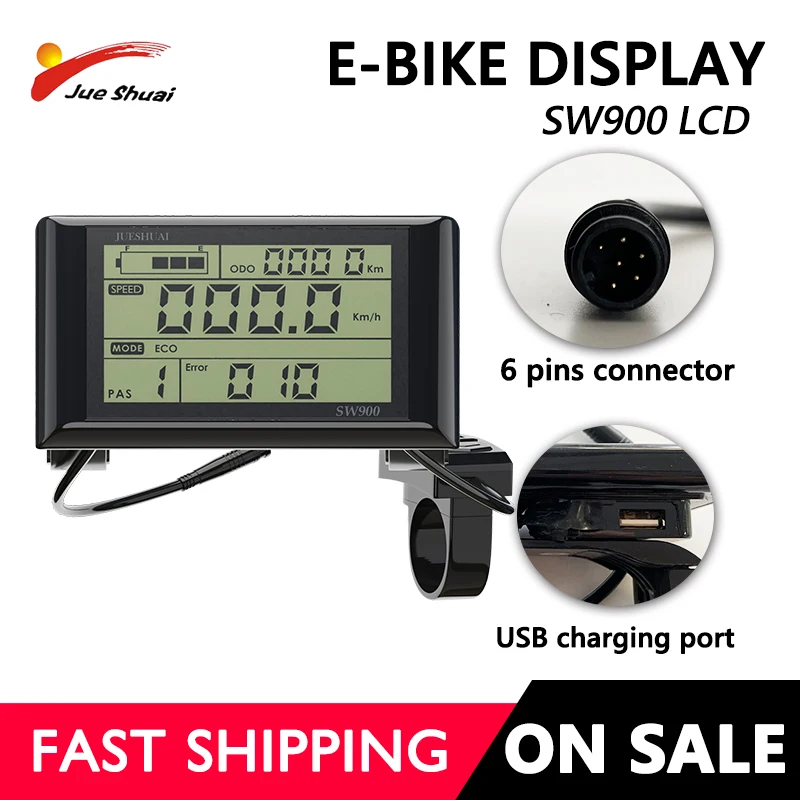 Ebike SW900 LCD Display Control 36V 48V 24V Electric Bicycle Speed Meter Speedometer Wired Speed Counter Bicycle Accessories
Ebike SW900 LCD Display Control 36V 48V 24V Electric Bicycle Speed Meter Speedometer Wired Speed Counter Bicycle Accessories