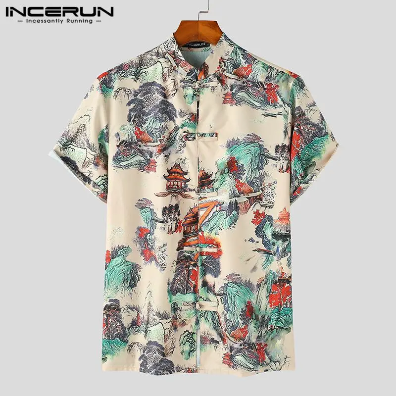 2023 Men Shirt Printing Stand Collar Short Sleeve Vintage Summer Casual Men Clothing Streetwear Retro Male Shirts S-5XL INCERUN
2023 Men Shirt Printing Stand Collar Short Sleeve Vintage Summer Casual Men Clothing Streetwear Retro Male Shirts S-5XL INCERUN