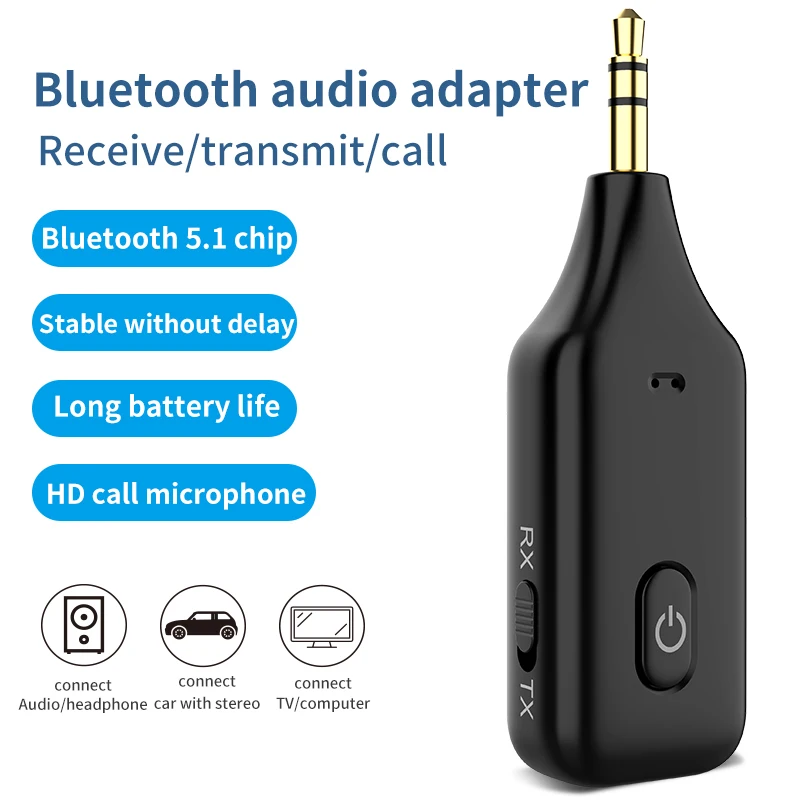 

Tebe 3,5 мм Aux Bluetooth приемник передатчик 2 в 1 беспроводной стерео аудио адаптер с микрофоном громкой связи для автомобильного динамика ТВ