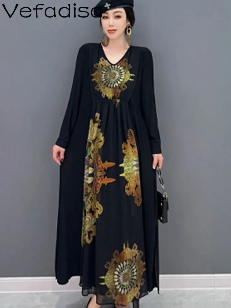 Vefadisa 2023 Spring Autumn Slouchy Style Long Sleeve Large Women Dress Fashion V-neck Colorful Printted Causal Dress LWL263
Vefadisa 2023 Spring Autumn Slouchy Style Long Sleeve Large Women Dress Fashion V-neck Colorful Printted Causal Dress LWL263