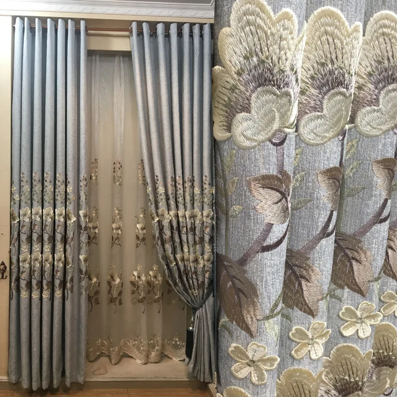 Haze Blue Chenille Curtain For Living Room Fabric Exquisite Embossed Embroidered Curtains and Window Screens Can Be Customized
Haze Blue Chenille Curtain For Living Room Fabric Exquisite Embossed Embroidered Curtains and Window Screens Can Be Customized