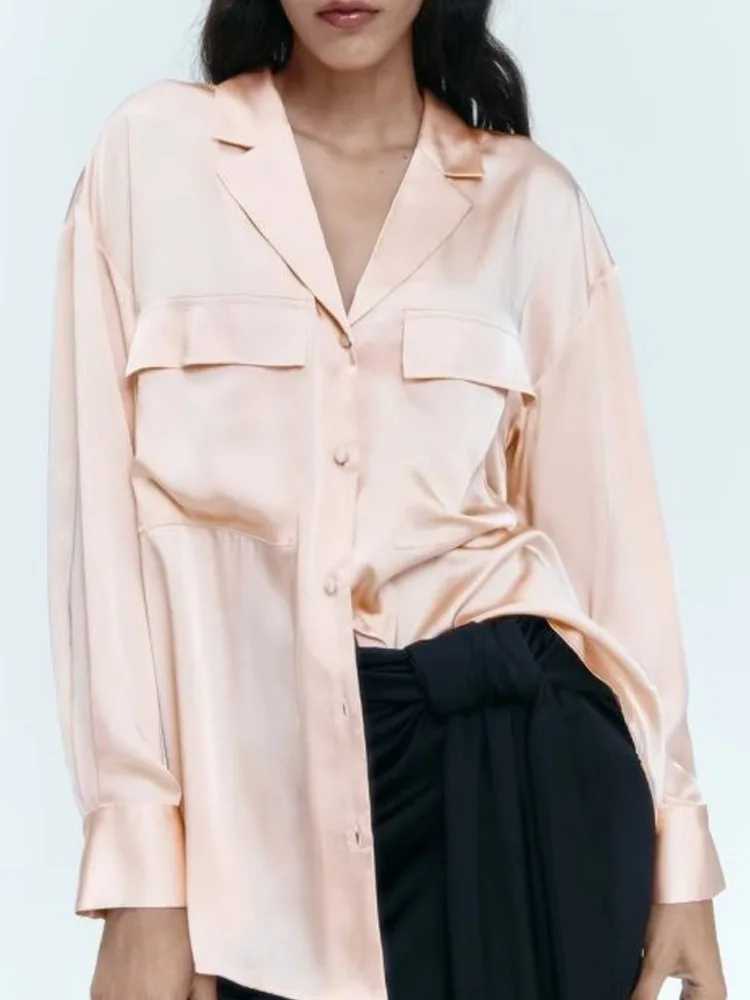 Kumsvag 2022 Summer Women Loose Shirts Blouses Tops Fashion Solid Satin Pockets Female Casual Street Top Smock Clothing
Kumsvag 2022 Summer Women Loose Shirts Blouses Tops Fashion Solid Satin Pockets Female Casual Street Top Smock Clothing
