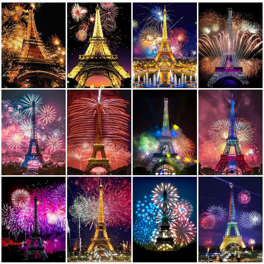 5D DIY Fireworks Eiffel Tower Landscape Diamond Painting Kits Full Square Round with AB Drill Mosaic Embroidery Art Crafts
5D DIY Fireworks Eiffel Tower Landscape Diamond Painting Kits Full Square Round with AB Drill Mosaic Embroidery Art Crafts