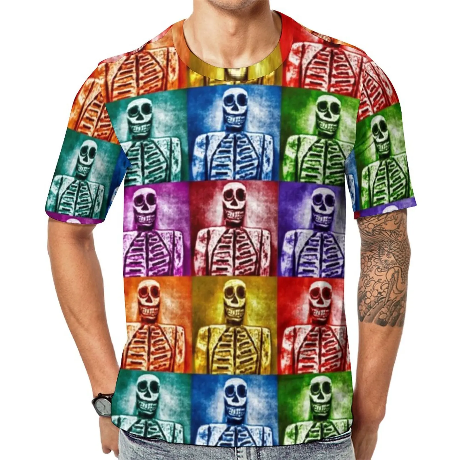 Футболка мужская оверсайз с рисунком скелета и коротким рукавом 
Футболка мужская оверсайз с рисунком скелета и коротким рукавом