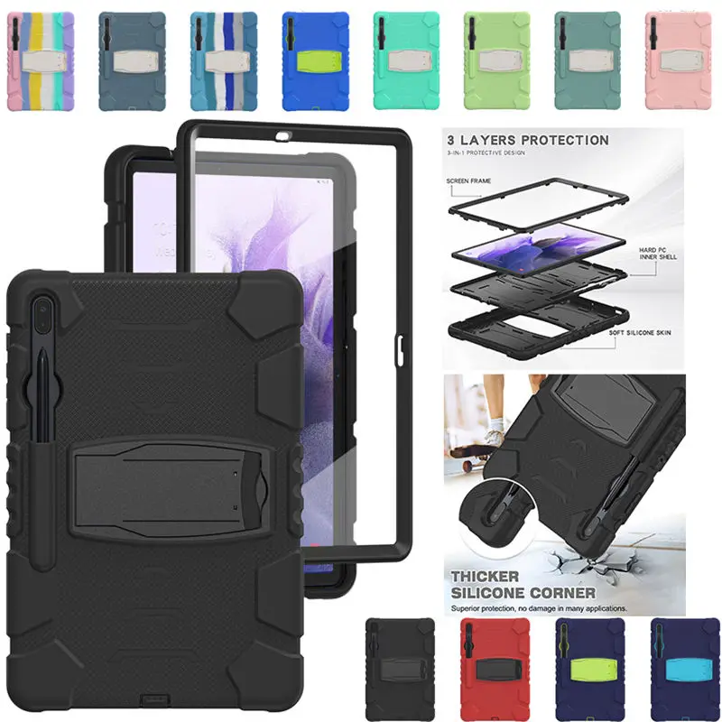 

for Samsung Galaxy Tab S7 FE Case 12.4" With Pencil Holder SM-T736B T736 T730 T735 T733 &Galaxy Tab S7 S8 Plus Protective Cover