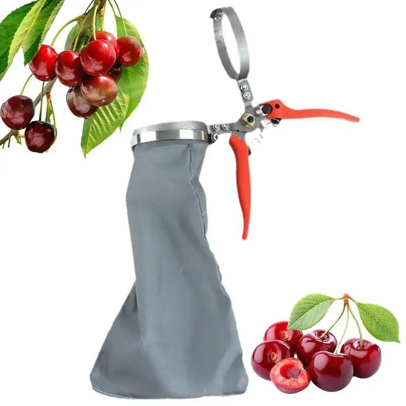 

Fruit Picker Tool With Cutter And Basket Metal Pepper Picker Spring Handle Pepper Cutter Portable Harvest Supplies For