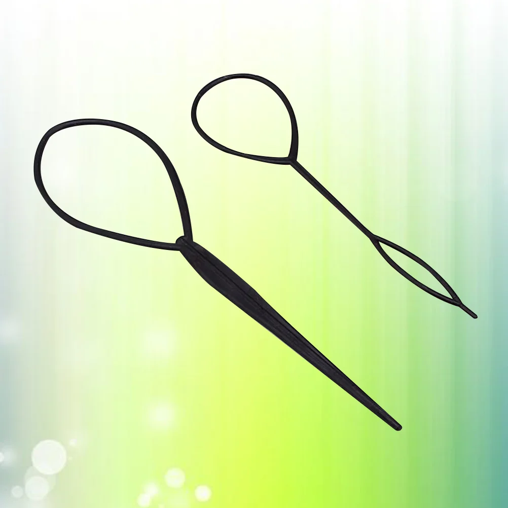 

2 Pcs Plastic Crochet Braids Pull Hair Needle Ponytail Pigtails Updo Styling Maker Hairstyle Tool Hairdressing Appliances