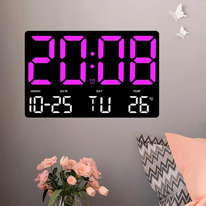 Large Screen LED Digital Clock Date Time Temperature Display Hanging Wall Clock Tabletop Bedside Electronic Alarm Clock
Large Screen LED Digital Clock Date Time Temperature Display Hanging Wall Clock Tabletop Bedside Electronic Alarm Clock