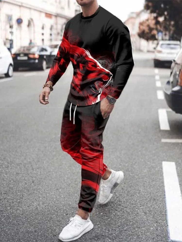 2022 Lion print men's long sleeve t-shirts suit o-neck sportswear two piece fashion men's long sleeves and pants 3d printin
2022 Lion print men's long sleeve t-shirts suit o-neck sportswear two piece fashion men's long sleeves and pants 3d printin