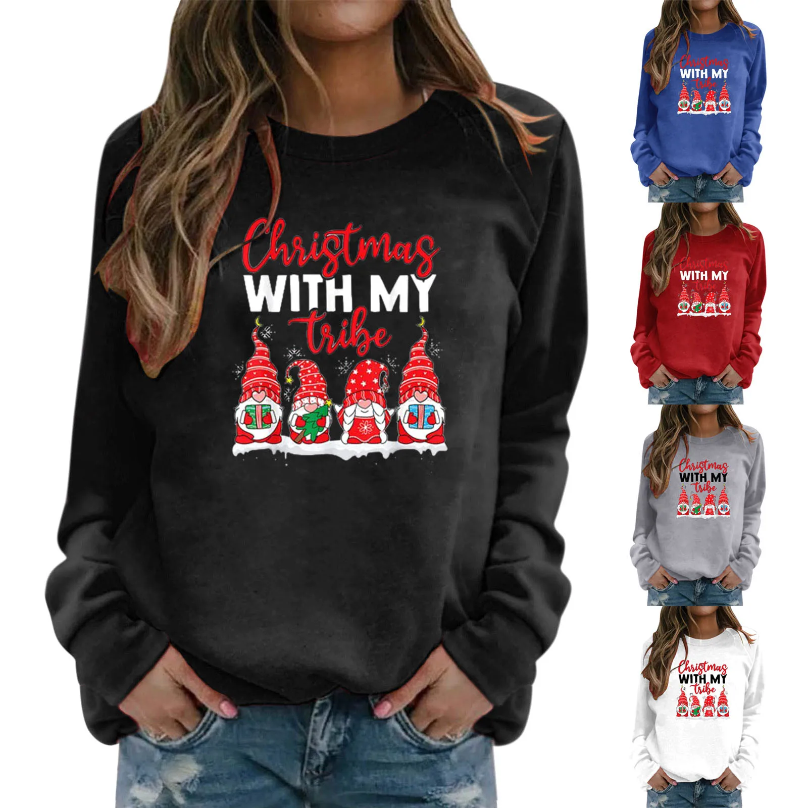 Womens Fashion Christmas Print Round Neck Long Sleeve Top Pullover Hoodless Sweater Teen Clothes
Womens Fashion Christmas Print Round Neck Long Sleeve Top Pullover Hoodless Sweater Teen Clothes