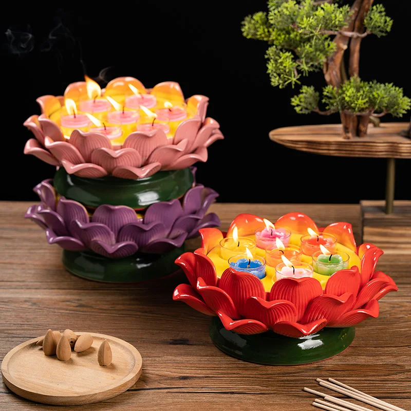Lotus Lamp Holder Nine Star Seven Star Ceramic Home DecorationBuddha Worship Changming Block Type Candle Handmade Simple Modern
Lotus Lamp Holder Nine Star Seven Star Ceramic Home DecorationBuddha Worship Changming Block Type Candle Handmade Simple Modern