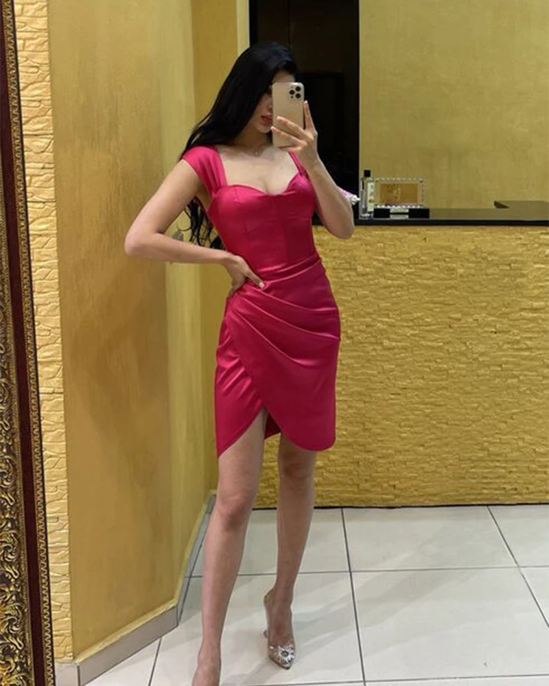 Evening Asymmetrical Dresses Sweetheart Off the Shoulder Sleeveless Pleats Ruffles Backless Simple Party Gowns
Evening Asymmetrical Dresses Sweetheart Off the Shoulder Sleeveless Pleats Ruffles Backless Simple Party Gowns