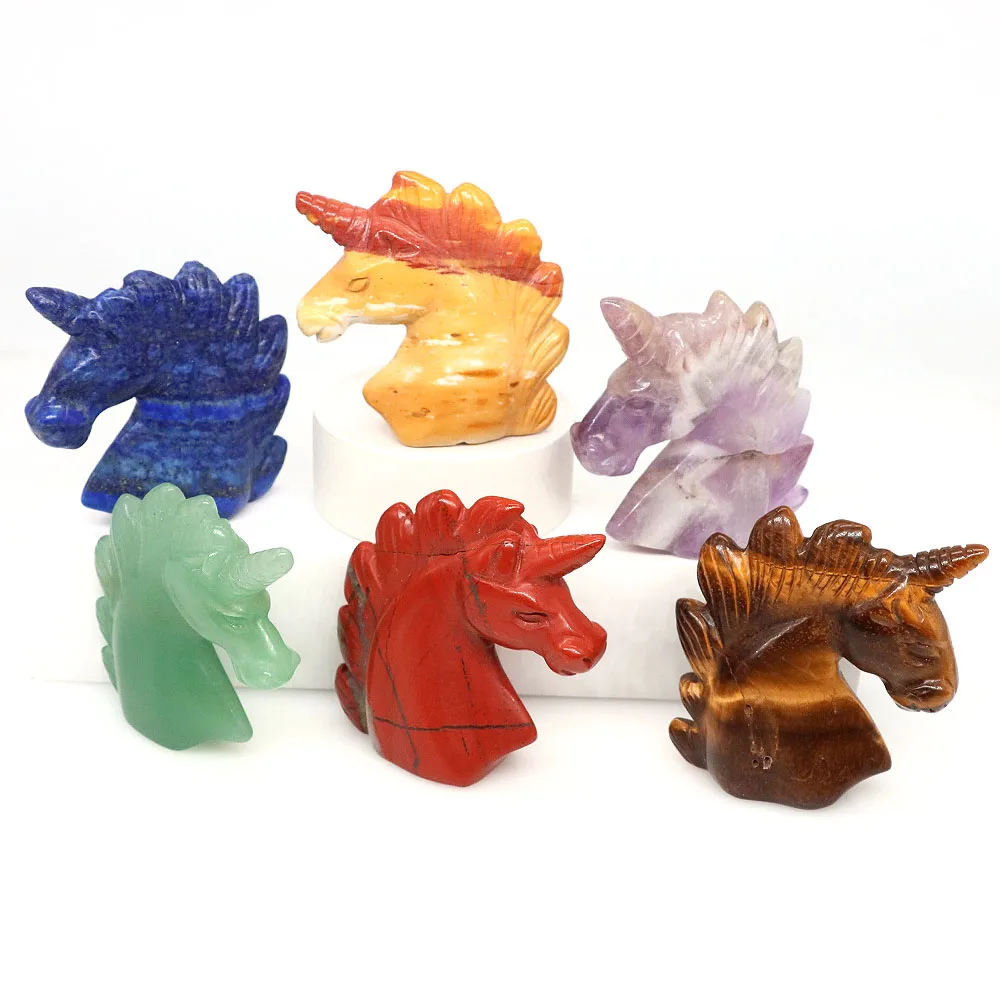 2" Unicorn Statue Natural Stones Carved Healing Crystal Reiki Animals Figurine Crafts Ornament Christmas Home Decoration Gifts
2" Unicorn Statue Natural Stones Carved Healing Crystal Reiki Animals Figurine Crafts Ornament Christmas Home Decoration Gifts