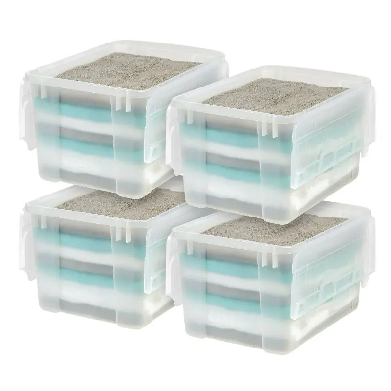 

4-Pack of 50qt Plastic Storage Totes with Wing Lid - 21.5"L x 15.4"W x 12.8"H