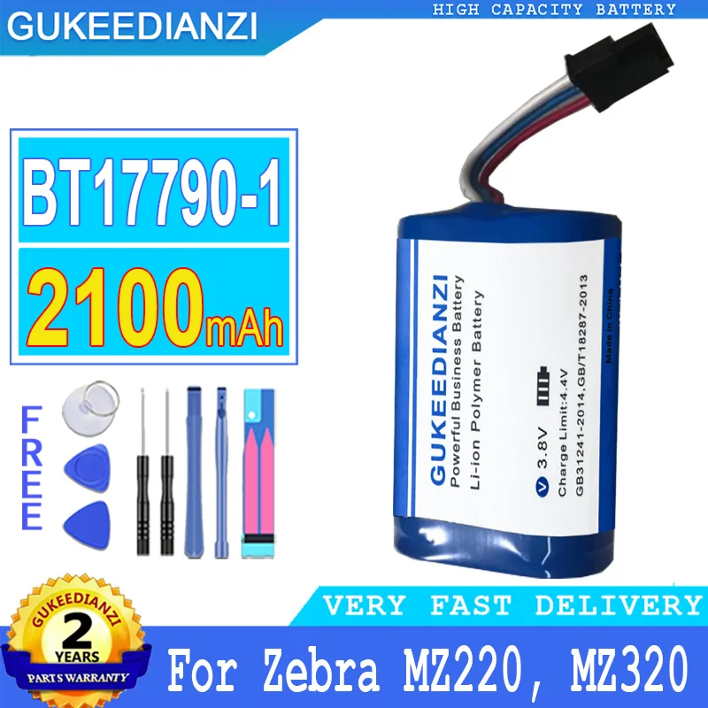 2100mAh New GUKEEDIANZI Battery BT17790-1 BT17790-2 MZ220 for Zebra MZ220, MZ320 Replacement Batteries Big Power Bateria tools
2100mAh New GUKEEDIANZI Battery BT17790-1 BT17790-2 MZ220 for Zebra MZ220, MZ320 Replacement Batteries Big Power Bateria tools