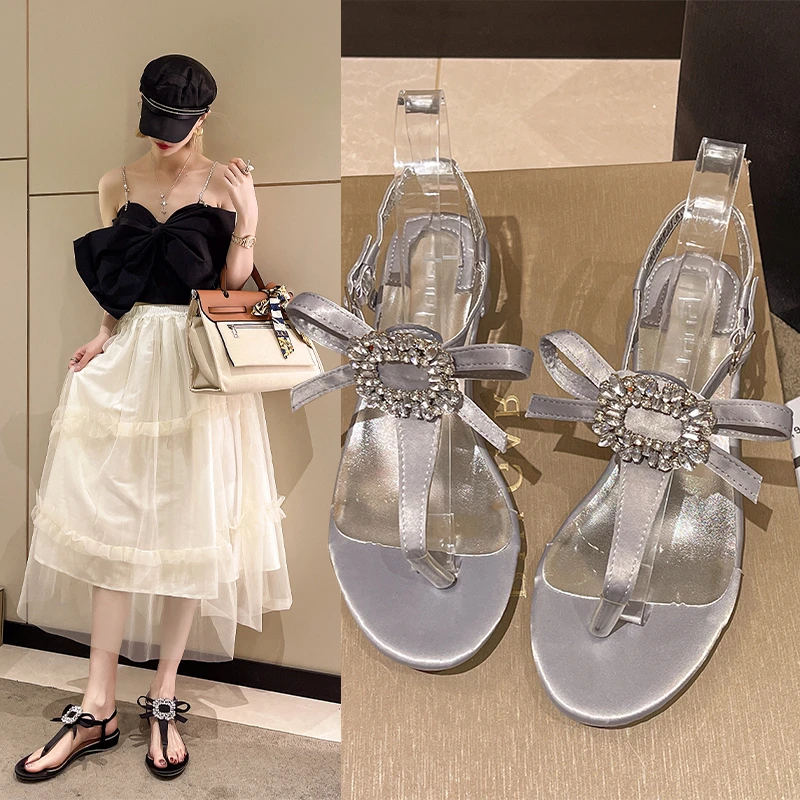 2022 New Rhinestone Sandals Women Flat Heel Slide Sweet Bow Knot Buckle Strap Sandal Candy Color Summer Shoes Beach Zandalias
2022 New Rhinestone Sandals Women Flat Heel Slide Sweet Bow Knot Buckle Strap Sandal Candy Color Summer Shoes Beach Zandalias