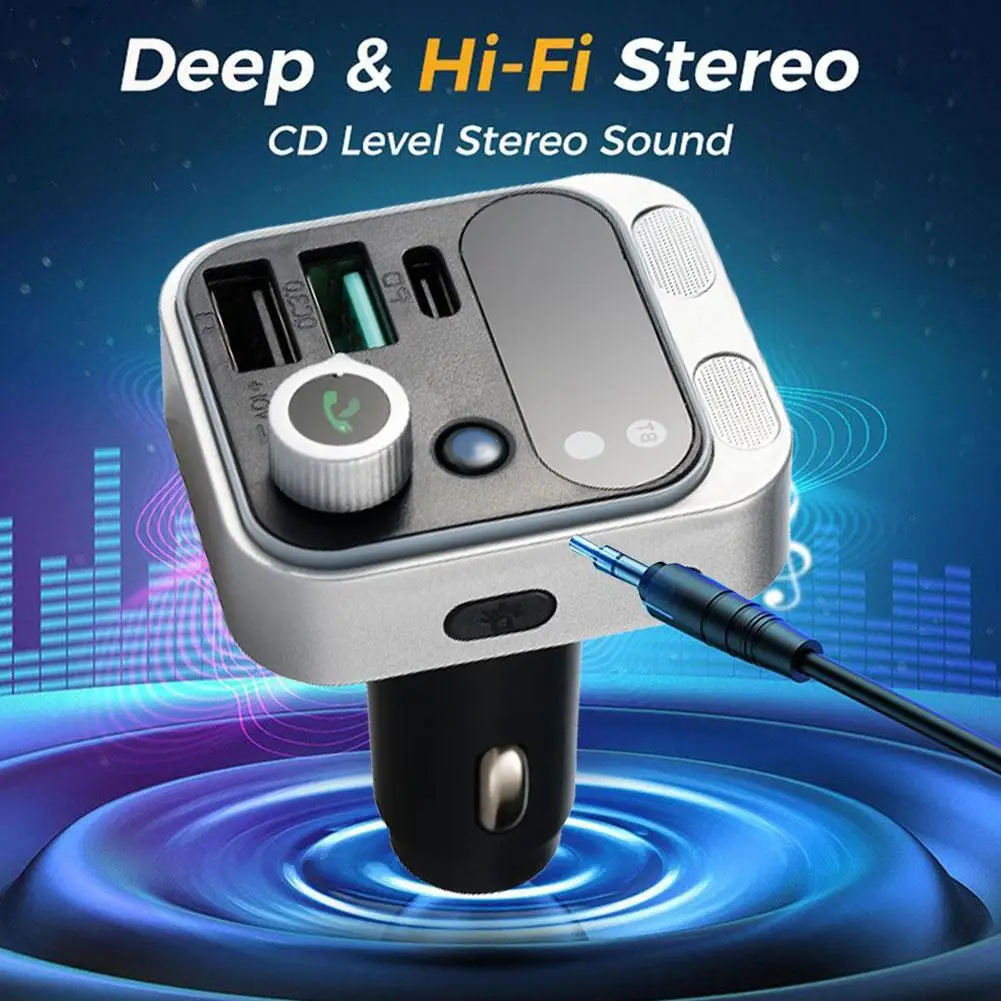 

Dual USB MP3 Music Player Hands-free Pd 30W Cigarette Transmitter Car Car 5.0 Fast Fm Bluetooth Charging Lighter Charger
