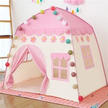 Portable Childrens Tent Cute Wigwam Folding Kids Tents Tipi Baby Play House Large Girls Princess Castle Child Room Decor Gift