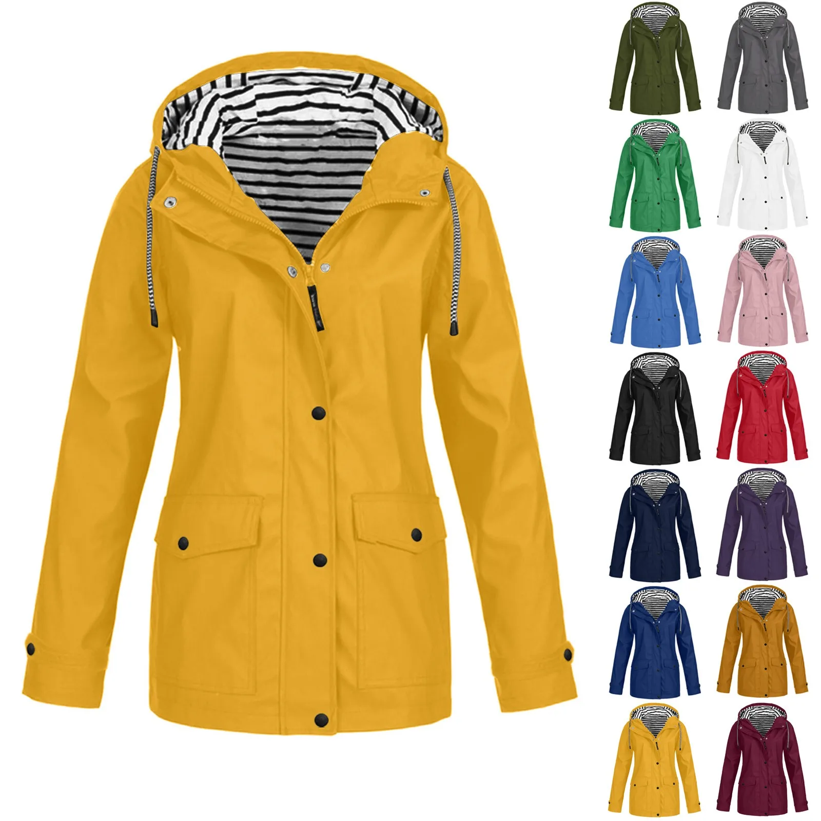 Fashion Women Solid Colors Long Sleeve Zipper Windbreaker Jacket Outdoor Waterproof Hooded Raincoat Windproof Climbing Coat#g3
Fashion Women Solid Colors Long Sleeve Zipper Windbreaker Jacket Outdoor Waterproof Hooded Raincoat Windproof Climbing Coat#g3