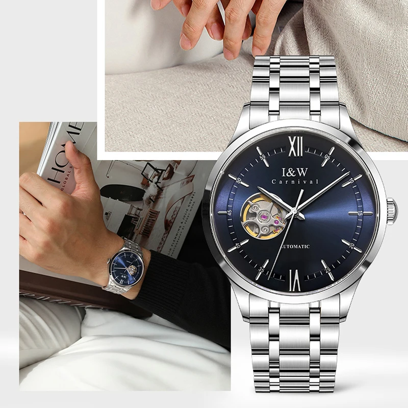 Carnival High-End Series IW Brand MIYOTA Mechanical Watch for Men Classic Stainless Steel Luxury Sapphire Skeleton Watches Mens
Carnival High-End Series IW Brand MIYOTA Mechanical Watch for Men Classic Stainless Steel Luxury Sapphire Skeleton Watches Mens