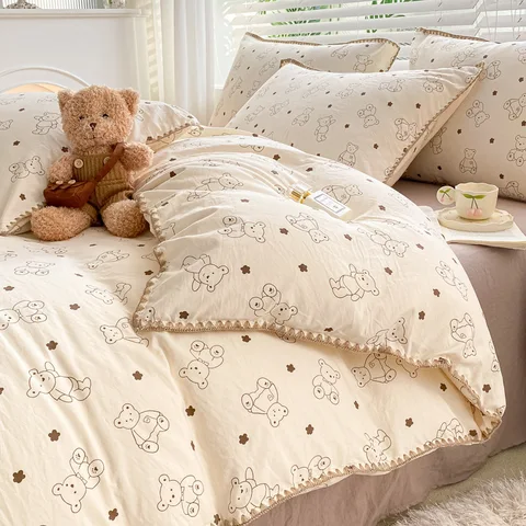 Комплект постельного белья для детской кроватки из мягкого хлопка для девочек, детская кроватка, Декор, 3 предмета, Семейный комплект постельного белья для новорожденных