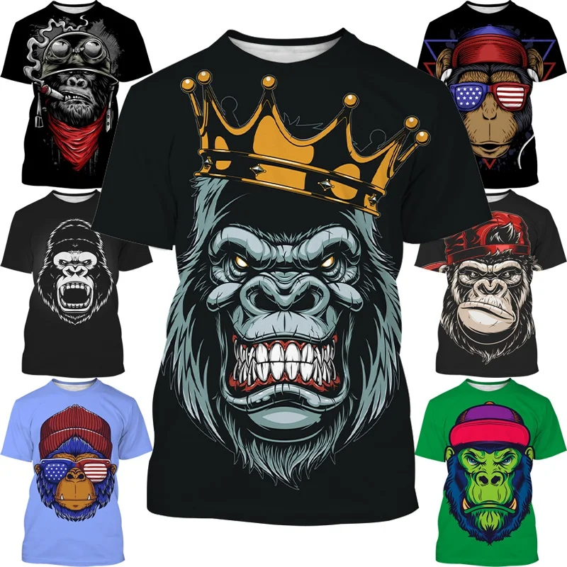 Летние Новые товары, Повседневная футболка с 3D принтом Gorilla с забавной индивидуальностью и футболкой унисекс
Летние Новые товары, Повседневная футболка с 3D принтом Gorilla с забавной индивидуальностью и футболкой унисекс