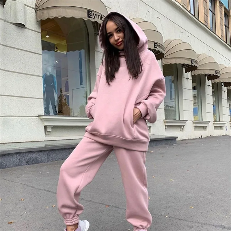 Two Piece Set Casual Fleece Tracksuit Women Winter 2022 Women's Sets Oversized Hooded Long Sleeve Hoodie Sport Pants Lady Suit
Two Piece Set Casual Fleece Tracksuit Women Winter 2022 Women's Sets Oversized Hooded Long Sleeve Hoodie Sport Pants Lady Suit