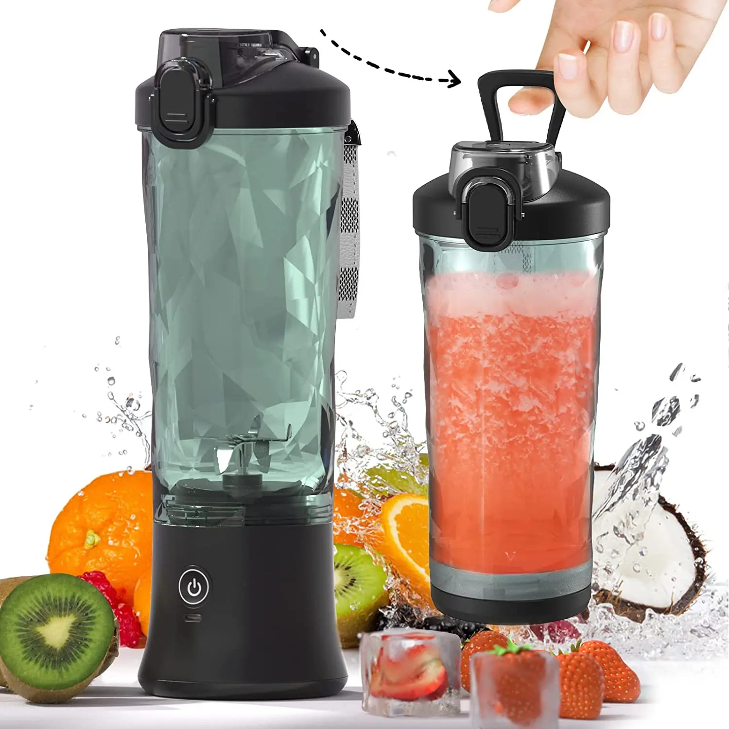 6 Blades Portable Juicer Blender 600ml Juicer Cup 4000mAh USB Rechargeable Smoothie Mini Blender Mixer Orange Juicer Machine
6 Blades Portable Juicer Blender 600ml Juicer Cup 4000mAh USB Rechargeable Smoothie Mini Blender Mixer Orange Juicer Machine